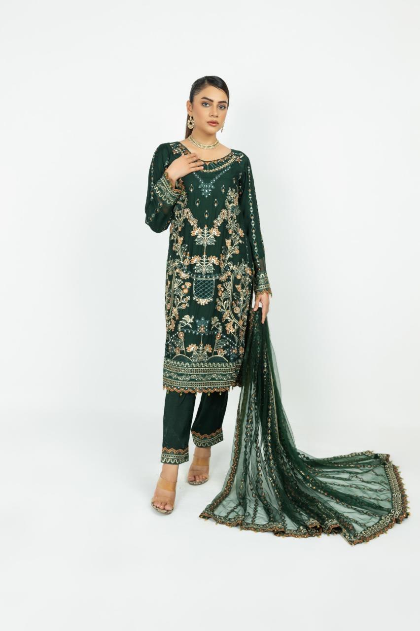 Signature China Silk Suit – Evening Luxe (Design 11)