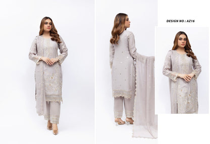 Lilac Grace Embroidered Viscose Suit – Elegant Daywear Edit (AZ16)