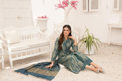 Khadijah Vol 14 – Teal Everyday Jacquard Suit