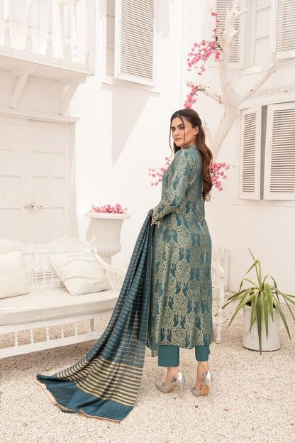 Khadijah Vol 14 – Teal Everyday Jacquard Suit