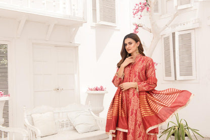 Khadijah Vol 14 – Coral Rose Everyday Jacquard Suit