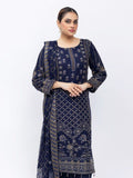 Navy Royale Embroidered Crinkle Suit – Luxe Festive Edition (3007)