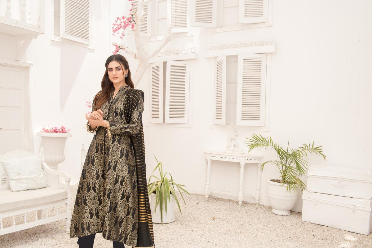 Khadijah Vol 14 – Black Gold Everyday Jacquard Suit