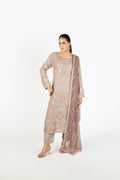 Dusty Mink Handmade Embellished Krinckle & Raw Silk Ensemble