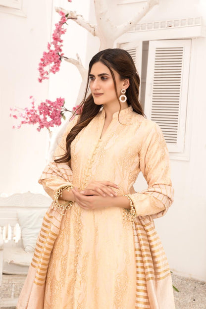 Khadijah Vol 14 – Peach Everyday Jacquard Suit
